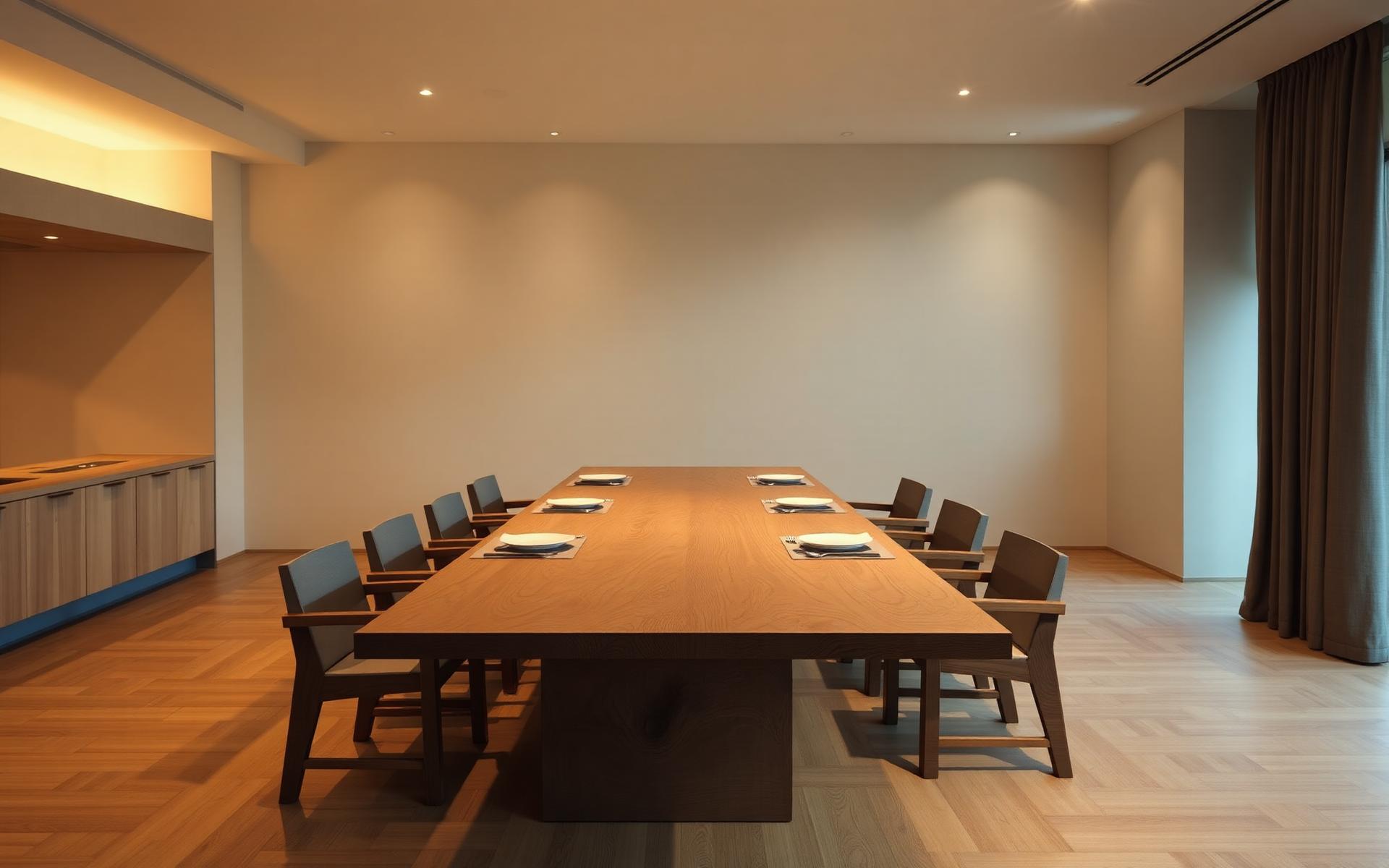 Long tables built for slow, unhurried meals.