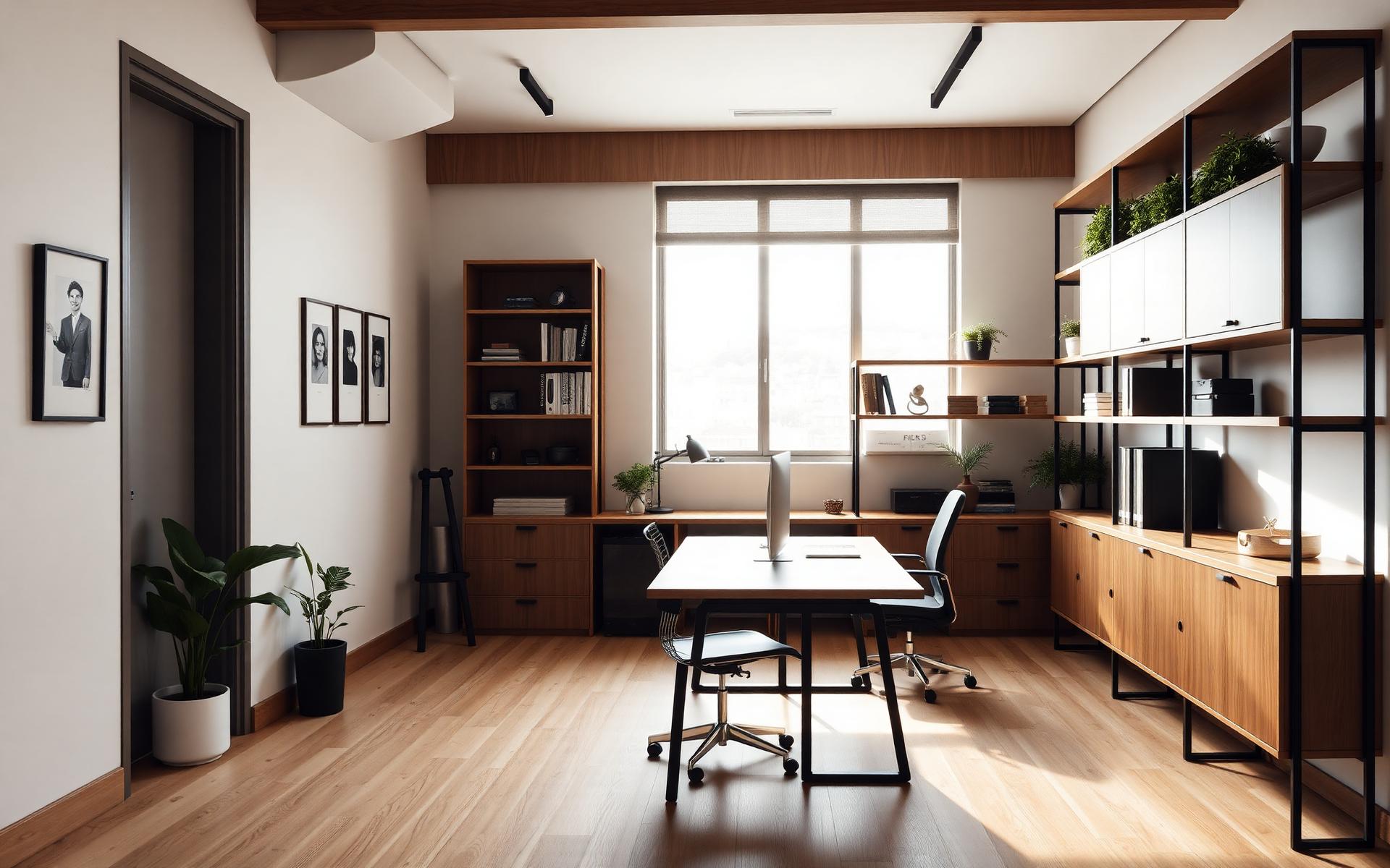 Desks and shelving that hold your best hours.